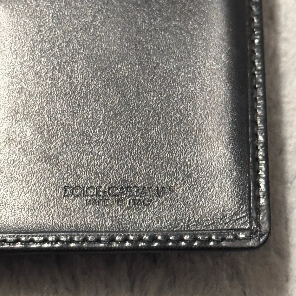 Dolce & Gabbana Black Textured Leather Card Holder